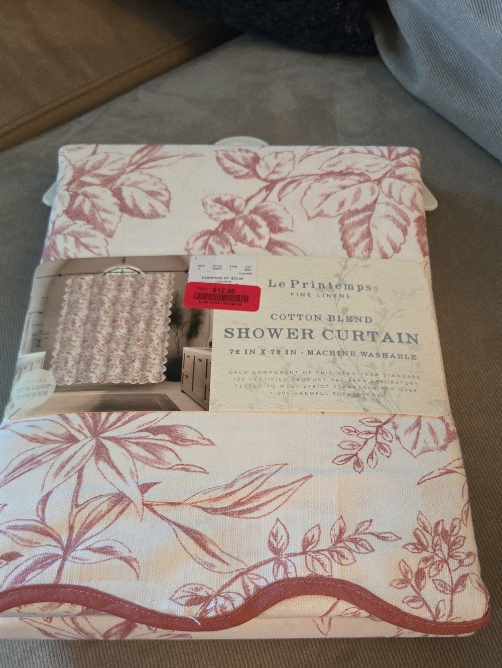 Le Printemps Cotton Blend Shower Curtain - Blush Floral